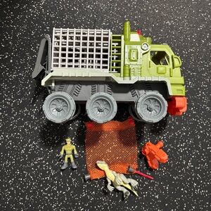 Fisher-Price Imaginext 2017 Jurassic Park Dinosaur Hauler W/ Blue Velociraptor